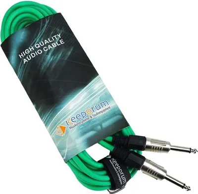 Immagine prodotto di keepdrum cavo per chitarra GC-004 Cavo jack verde 6,35 mm mono 9m