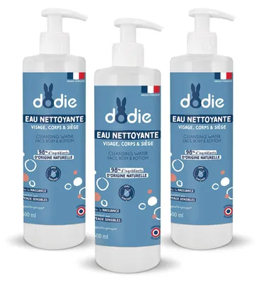 Produktbild von Dodie Reinigungswasser Set 3 in 1, 3 x 500 ml, hypoallergen, für Gesicht und Körper