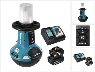 Produktbild von Makita DML 810 RT Akku LED Flächenlicht 18 / 36 V ( 2 x 18 V ) 5500 lm IP54 + 2x Akku 5,0 Ah + Ladegerät