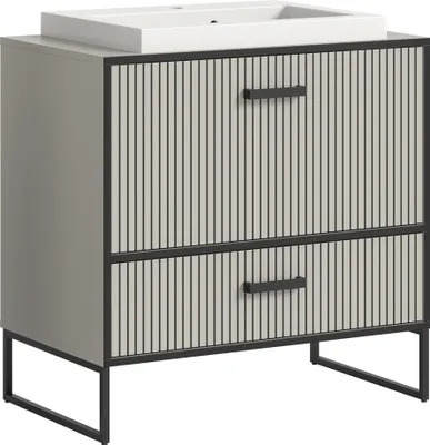 Produktbild von Waschtisch-Set >Bagno< mit Waschbecken, in kaschmir - 80x84x48cm (BxHxT)