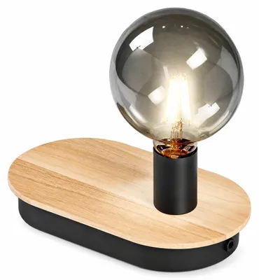 Obrázek produktu pro LEDVANCE DECOR Wood Stolní lampa TOUCH USB, černá, patice E27 pro snadnou výměnu světelného zdroje, lze osadit jednoduchou nebo chytrou žárovkou, krytí IP20