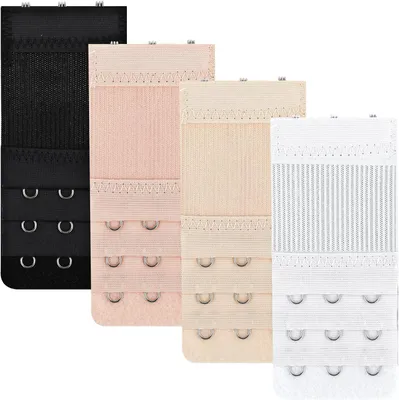 Produktbild von Bh Verlängerung 4 Stück, Elastisch Mit 3 Haken Und 3 Reihen, Weich Atmungsaktiv Für Schwangerschaft Und Gewichtsschwankungen