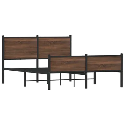 Produktbild von vidaXL Metallbett ohne Matratze Eichen-Optik 140x200 cm