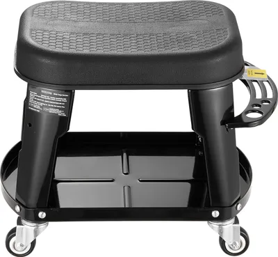 Image de SucceBuy Siège d'atelier à roulettes avec plateau à outils, capacité de charge 136 kg