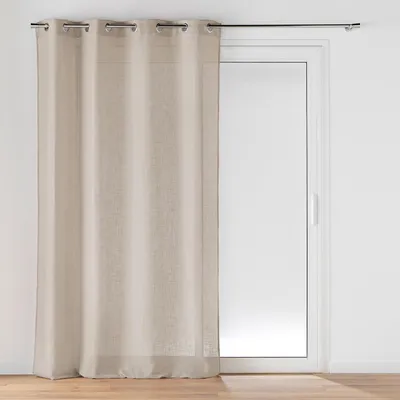 Produktbild von Innendekoration – Vorhang mit Ösen (140 x 280 cm), Farbe: Taupe, Gewebter Stoff mit Leinenoptik