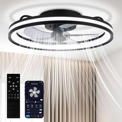 Produktbild von Deckenventilator Mit Beleuchtung und leise, ?50cm Deckenleuchte mit Ventilator, dimmbar, App und Fernbedienung, 6-Gang, Timer, Für Schlafzimmer Wohnzimmer Esszimmer