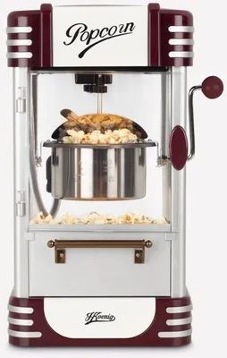 Immagine prodotto di Macchina per popcorn HKoeNIG POP330, design retrò, capacità 50 g, illuminazione interna, funzione di mantenimento del calore, 360 W