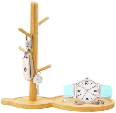 Produktbild von Azomor® Stilvolle Holz-Organizer für Schmuck und Schlüssel mit hängendem Halter