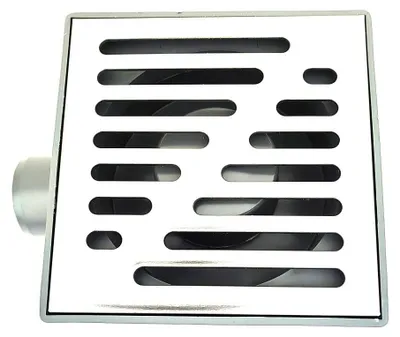 Immagine prodotto di Scarico a pavimento in acciaio inossidabile, 150x150 mm, con scarico laterale, sifone e valvola di scarico