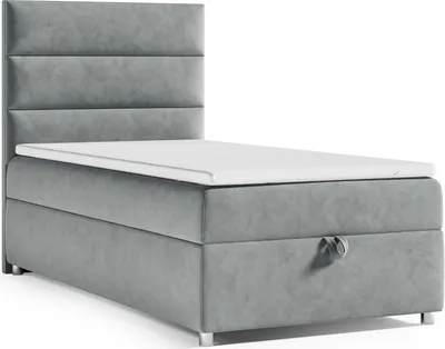 Produktbild von Boxspringbett mit Bettkasten Trinity K-4 SINGLE Bonellfederkern inkl. Topper, mit Lieferung 80x200-GRAU