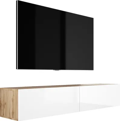 Obrázek produktu pro RTV DMG Závěsná TV skříňka - moderní design Š: 170 cm, V: 34 cm, H: 32 cm. Nízká televizní skříňka, televizní deska, závěsný televizní stolek, nízká televizní skříňka