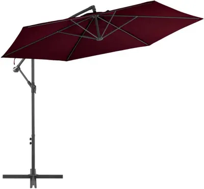Immagine prodotto di The Living Store Ombrellone a sbalzo rosso Bordeaux con asta in alluminio 300 cm