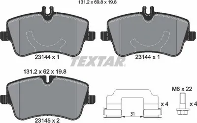 Produktbild von TEXTAR Bremsbeläge Satz Vorne passend für MERCEDES-BENZ C-Klasse Limousine (W203) 2314481