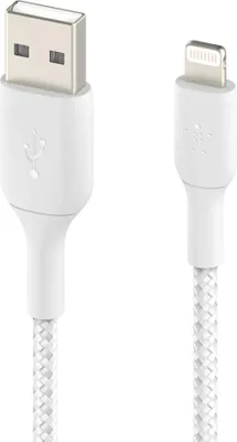 Produktbild von Belkin CAA002BT3MWH, 3 m, Lightning, USB A, Männlich, Männlich, Weiß