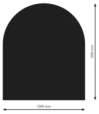 Produktbild von Raik Bodenplatte B3 Halbrund schwarz pulverbeschichtet 1200x1000 mm