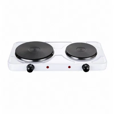 Obrázek produktu pro Rosberg R51445ID, 2500 W, 2 zóny, 18 a 15,5 cm, litina, přenosná, bílá, elektrická varná deska