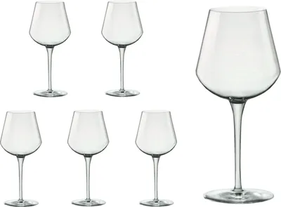 Zdjęcie produktu dla zestaw 6 kieliszków do wina Small inAlto 38 cl wykonanych z najwyższej jakości szkła kryształowego, o zwiększonej odporności na stłuczenie, filigranowy wzór