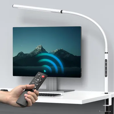 Image de Lampe de bureau à pince - Lampe de bureau LED - Idéale pour la lecture et le travail - Température de couleur réglable - 12 watts - Blanc mat
