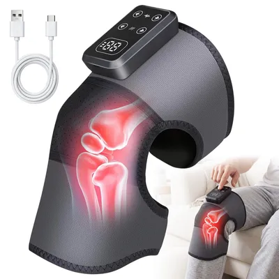 Produktbild von Kniemassagegerät, Knie Massagegerät mit Wärme, 3 Massagemodi, mit 3000mAh Akku, LCD - Touch & Auto - Abschaltung, für Knie, Ellbogen & Schultern