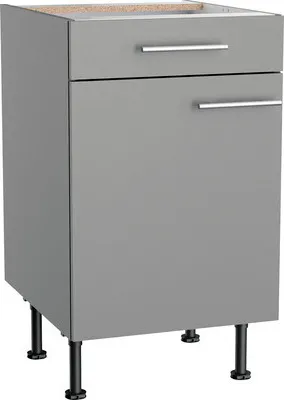 Produktbild von Optifit Unterschrank mit Schublade und Drehtür Mats825 BxTxH 50 x 58,4 x 87 cm basaltgrau matt zerlegt Anschlag reversib