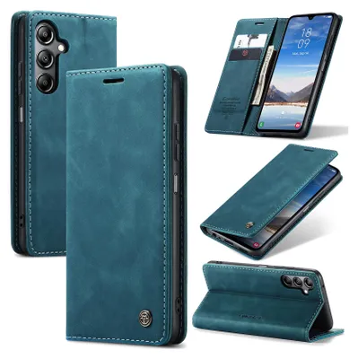 Image de Housse Galaxy A05S, étui rétro en cuirPolyuréthaneavec fonction de support Housse de protection pour Samsung Galaxy A05S bleu