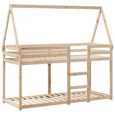 Produktbild von Etagenbett mit Dach 80x200 cm Massivholz Kiefer