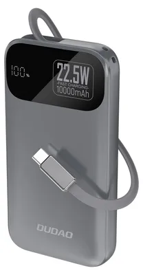 Obrázek produktu pro DUDAO K31-G1, 10000 mAh, Lithium-ion (Li-ion), Power Delivery, Rychlé nabíjení, 22,5 W, Šedá