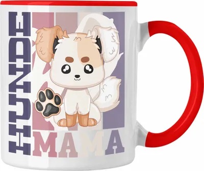 Produktbild von Trendation - Hunde Mama Tasse Geschenk für Hunde Besitzerin Spruch Geschenkidee (Rot)
