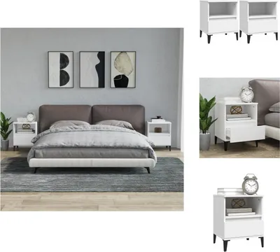 Obrázek produktu pro vidaXL Noční stolky 2 ks. Bílé 40x35x50 cm - Šatní skříně