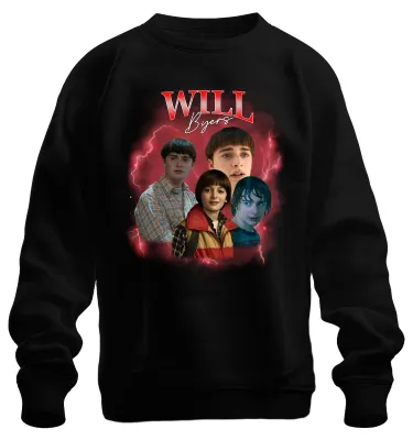 Produktbild von WILL Byers Stranger Fan Geschenk Retro Vintage Serie 90s Sweatshirt Pullover, Schwarz, S