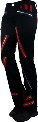Produktbild von Nix Gut - Red Zip, Frauenhose Schwarz/Rot im Straight-Fit-Style