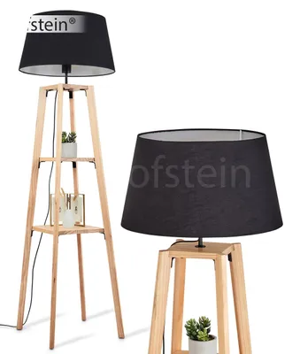 Produktbild von Schiavonea Stehlampe aus Holz/Stoff in Natur/Schwarz/Weiß