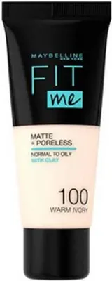 Image de Maybelline Fond de teint matifiant 100 Warm Ivory, 30ml