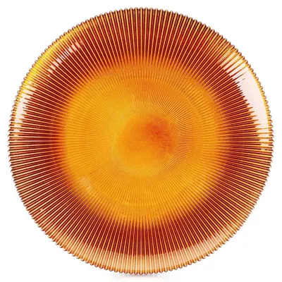Obrázek produktu pro Servírovací talíř - Kulatý skleněný talíř - 28 cm - Hnědý