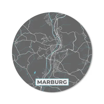 Produktbild von MuchoWow® Mauspad Mousepad Stadtplan - Karte - Marburg - Blau - Deutschland - Karte 40x40 cm - Mousepads - Maus Mat - Pad - Mausunterlage - Schreibtisch Accessoires