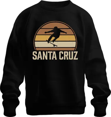 Produktbild von Santa Cruz Skateboard Retro Skater Vintage Sunset Surfer Cali Uni Sweatshirt Pullover, Schwarz, L