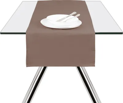 Image de Excelsa chemin de table Panama Color coton 45x140 cm gris