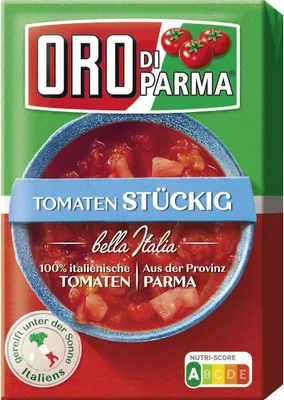 Produktbild von Hengstenberg Oro di Parma Tomaten stückig und geschält Combibloc 400g