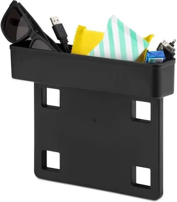 Image de Kit de rangement pour voiture, 2 pièces, boîte latérale, pour ranger les accessoires de voiture et le téléphone portable.