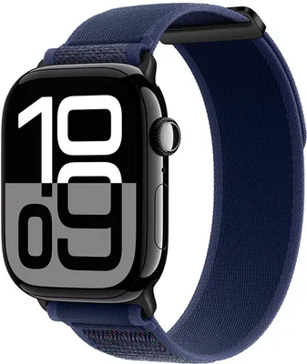 Produktbild von FFO2World Trail Loop Sportarmband aus Nylon – Kompatibel mit Apple Watch 42/41/40/38 mm, Serien 1–11 – Blau