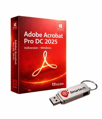 Produktbild von Adobe Acrobat Pro DC 2025 / Vollversion / Windows / Kein Abo + USB-Stick