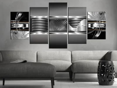 Produktbild von Akustikbild Abstrakt 200x100 cm 5-teilige Bilder Akustikschaum Hochleistungsschallabsorber Schallschutz Leinwand 5 tlg Wandbild Raumakustik Schalldämmung 020101-254