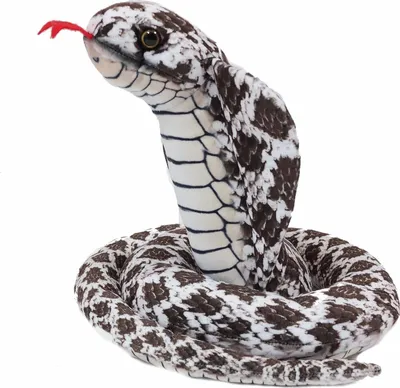 Produktbild von Stofftier Schlange Kobra, 120 cm, weiß grau, Kuscheltiere Plüschtiere Schlangen Reptilien Kriechtiere