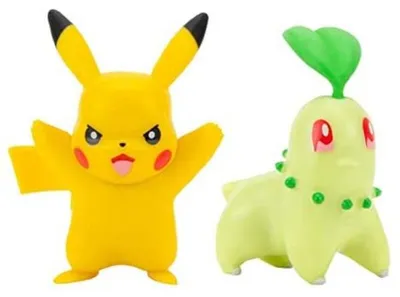Image de Coffret 2 pokemon battle figure pikachu + germignon - pokemon - figurine action - bandai