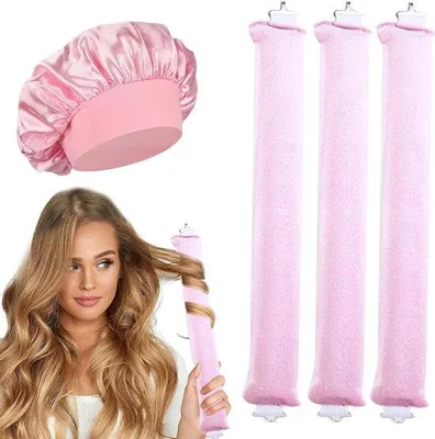 Immagine prodotto di Set per arricciare i capelli in raso, 3 pezzi, senza calore, per capelli lunghi e corti