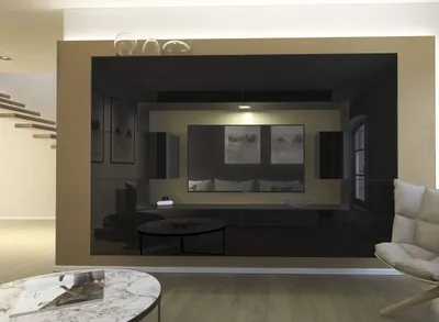 Produktbild von Furnitech Wohnwand Wohnzimmer - Hängend Wohnwand Modern - Regale und TV Schrank - Wohnzimmer Möbel ohne LED (Monaco AN4-17B-HG20 1B)
