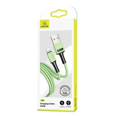 Produktbild von Usams U52 Lightning 2A Schnellladekabel 1M Grün/Grün Sj434Usb02 (Us-Sj434)
