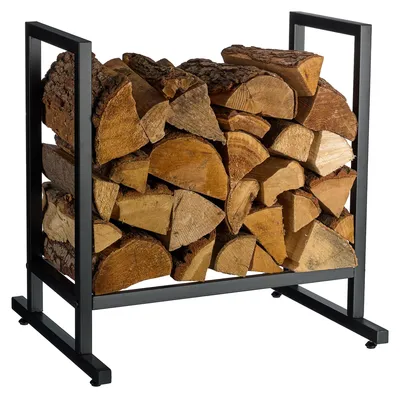 Zdjęcie produktu dla Regał na drewno kominkowe Relaxdays, metalowy, nowoczesny, wymiary: 62 x 60 x 49 cm, regał na drewno opałowe, drewno do kominka i drewno opałowe, czarny