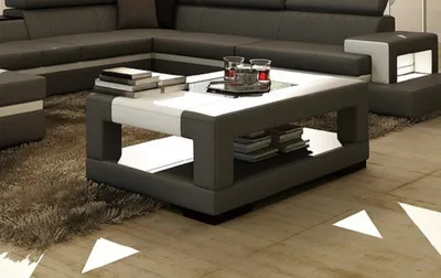 Zdjęcie produktu dla Stoliki kawowe 130 x 75 x 45 sztuczna skóra czarny/biały JVmoebel