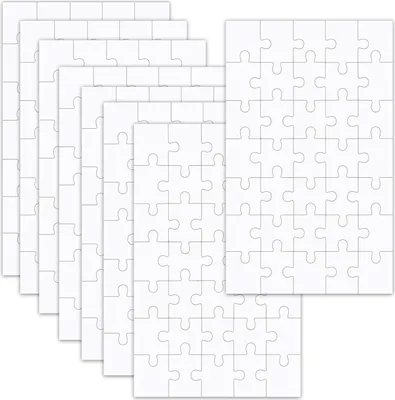 Produktbild von 50 Stück Puzzle Selber Gestalten, Blank 15 * 10 cm zum Malen, Personalisiert Leeres Puzzle, Puzzle Selber Gestalten, Blanko Puzzle Zum Bemalen, DIY Puzzle, Bemalbares Puzzle für Kinder, Denkspiel